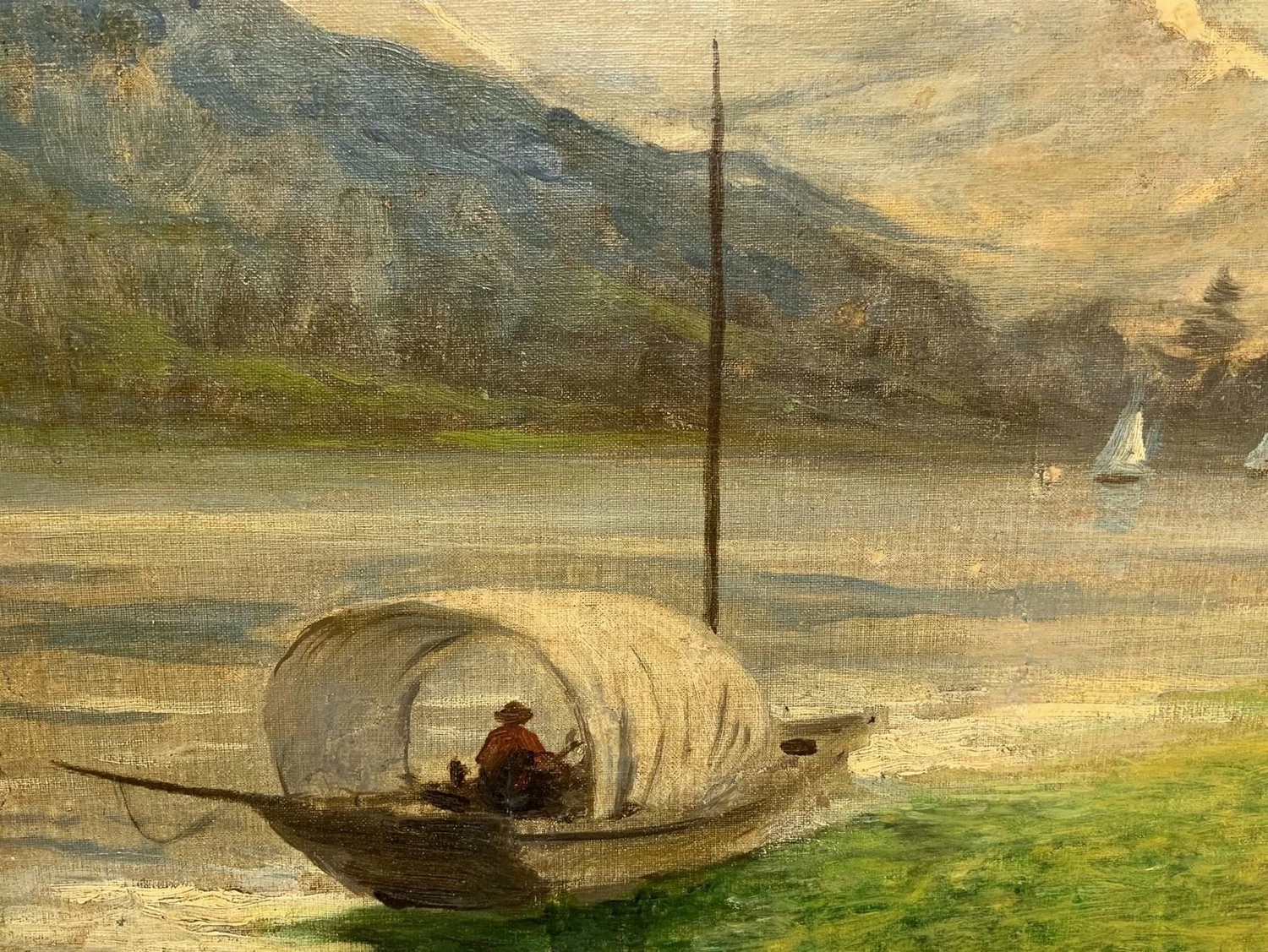Paesaggio con barche - dettaglio